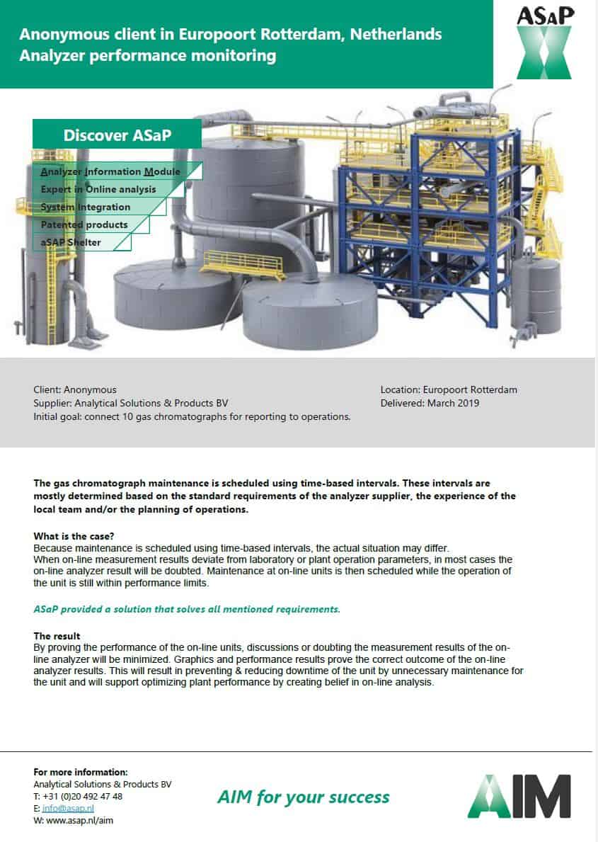 Analyzer performance monitoring - ASaP