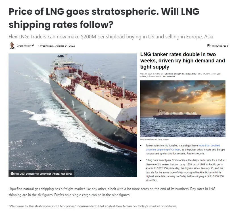 Price of LNG goes stratospheric. Will LNG shipping rates follow